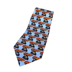 Philadelphia Museum of Art Lobster Telephone Silk Necktie Salvador Dali Pattern